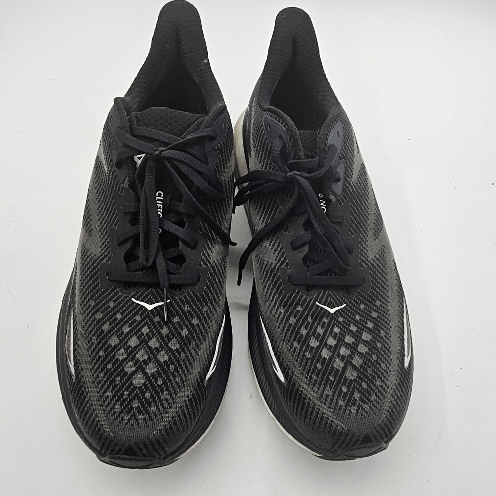 Hoka Clifton 9 Mens Wide Black Running Shoes Size 12D Preowned - Picture 7 of 11